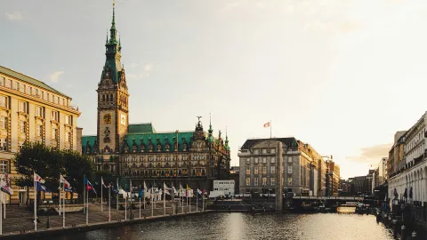 A View of the Town Hall in Hamburg, Germany