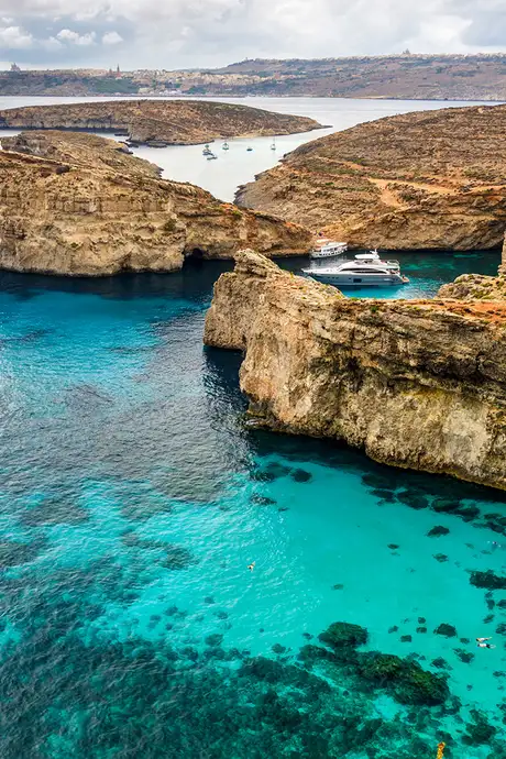 An Aerial View of the Cliffs of Comino Island