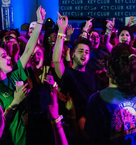 A group of people partying