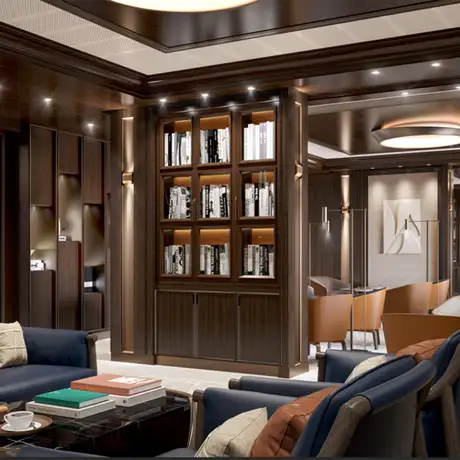 A View of the Library aboard the Oceania Sonata