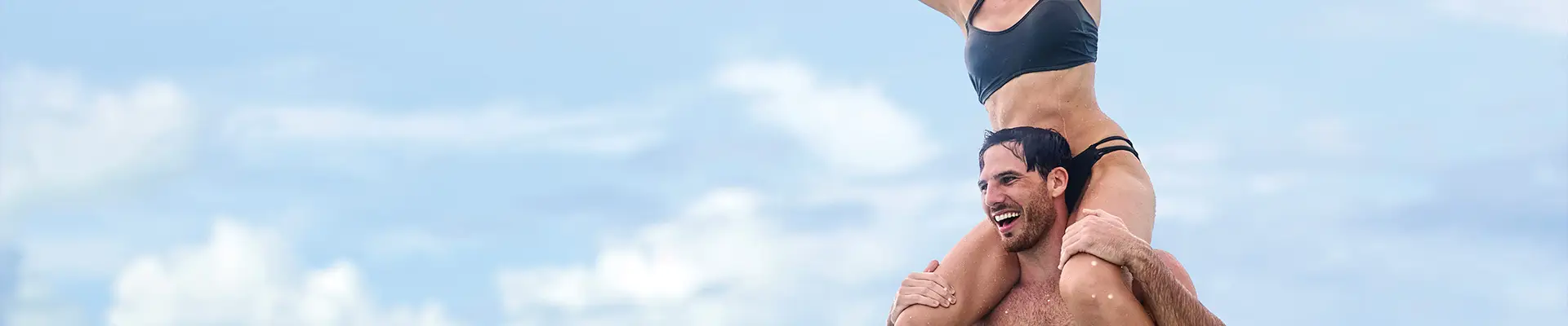 A couple in the ocean around MSC's Ocean Cay