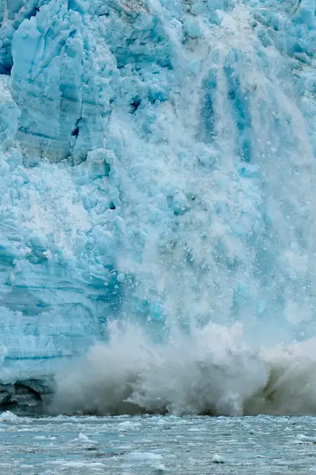 An Image of a Glacier collapsing in Alaska