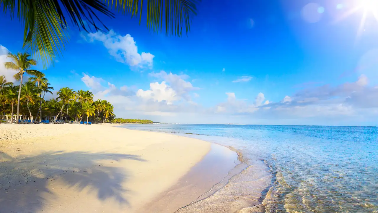 A sunny beach in bermuda