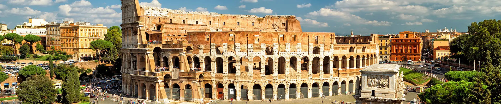 An image of the Roman Colosseum in Rome, Italy