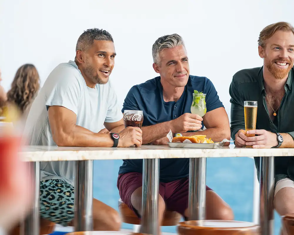 A group of Friends enjoying drinks aboard a Princess Cruise Ship