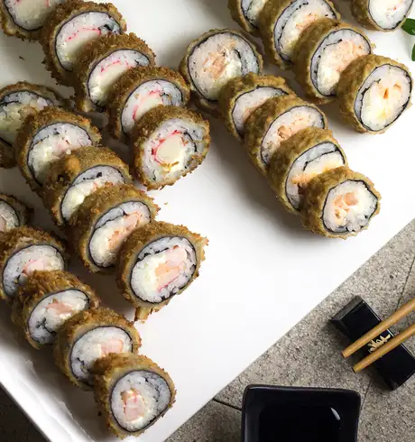 A Plate of Sushi Rolls