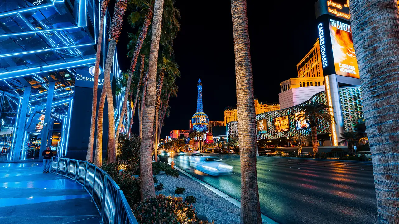 The Las Vegas strip at night