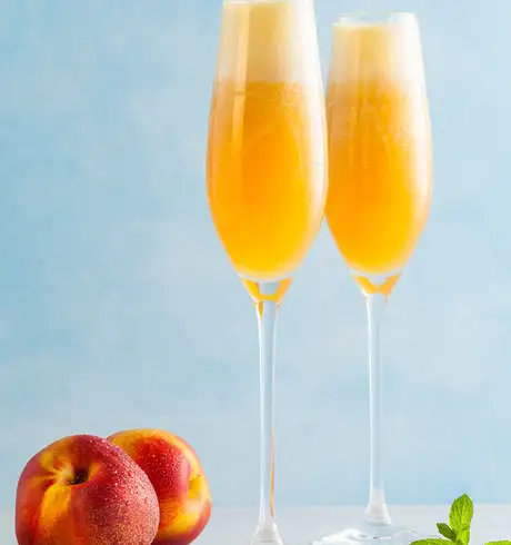A Peach Bellini Cocktail