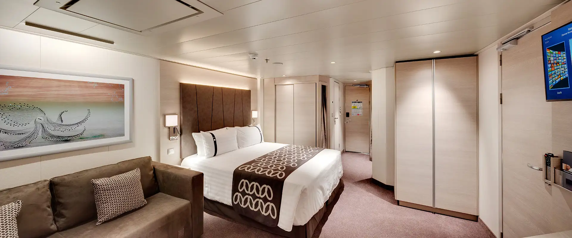 A view of an Ocean View Cabin on an MSC ship