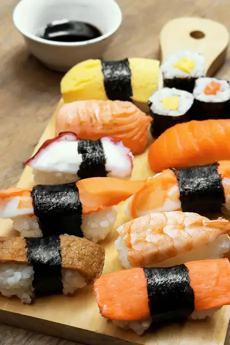 A serving of sushi