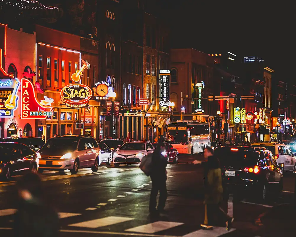 A view of Broadway in Nashville