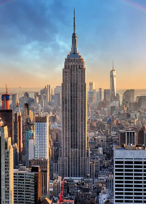 The Empire State Building at sunset