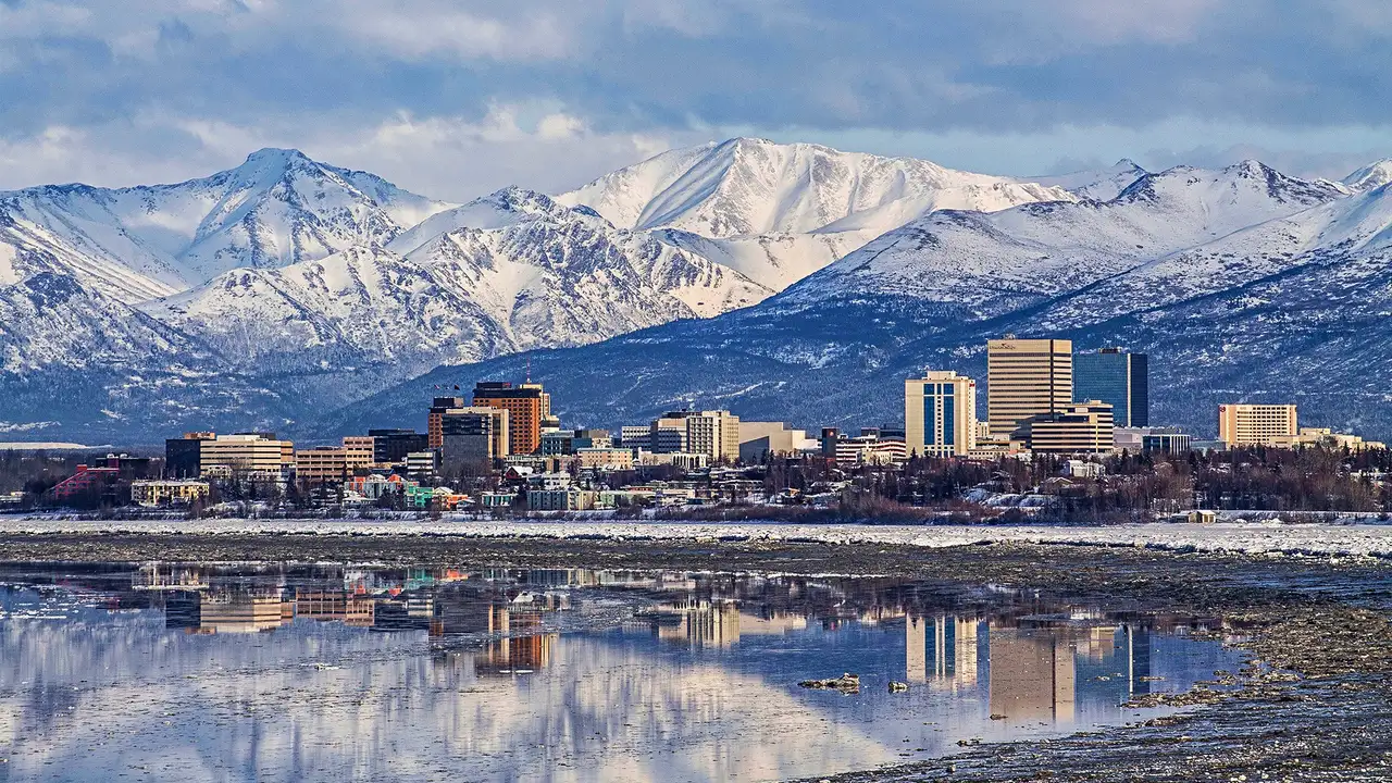 A view of the skyline of Anchorage, Alaska
