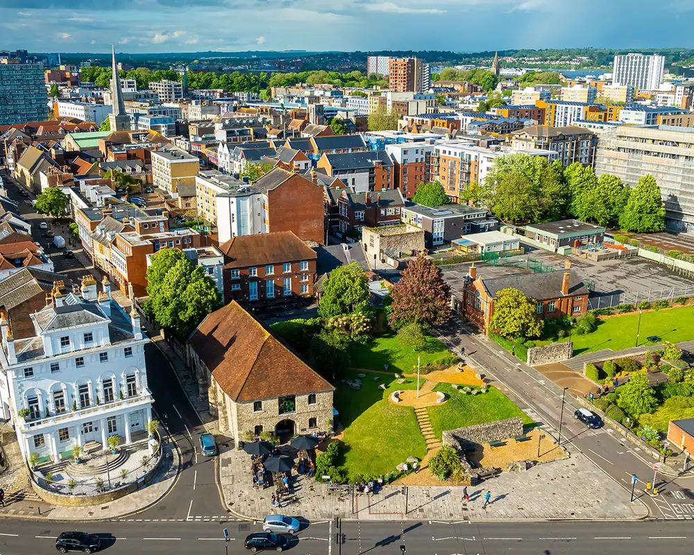 An Aerial view of Southampton, UK