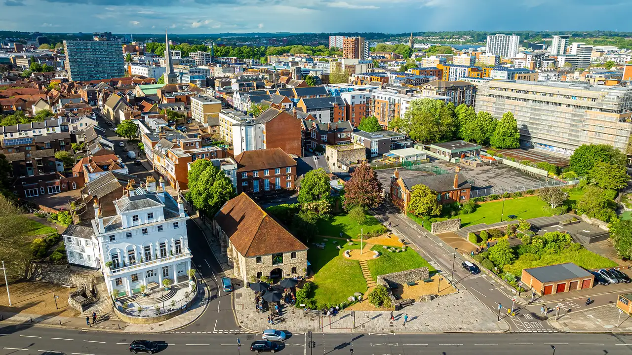 An Aerial view of Southampton, UK
