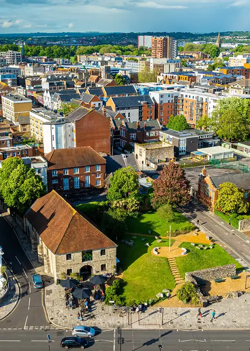 An Aerial view of Southampton, UK
