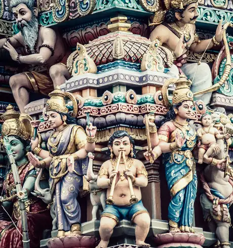 Hindu Statues on a Temple