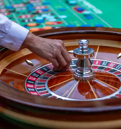 A roulette table in a casino