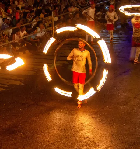 A View of performers at the Kandy Esala Perahera Procession in Kandy, Sri Lanka