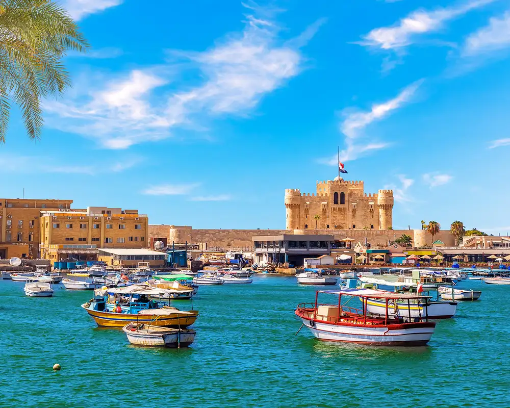A View of a Marina in Alexandria, Egypt
