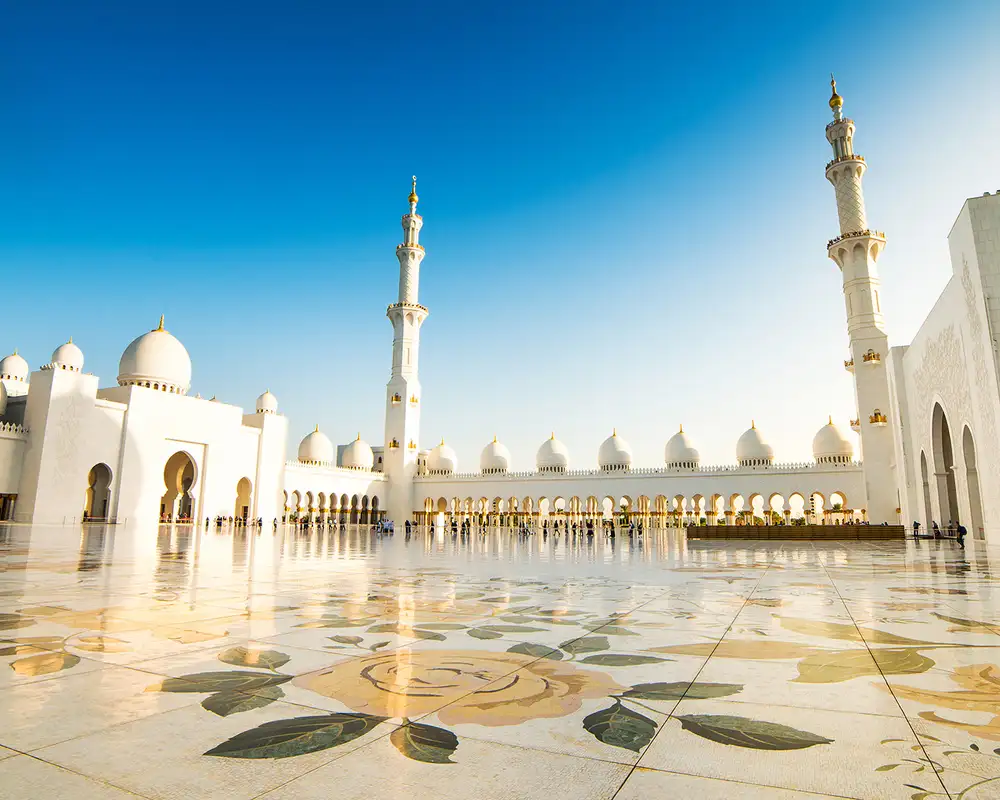 A View of the Sheikh Zayed Grand Mosque in Abu Dhabi