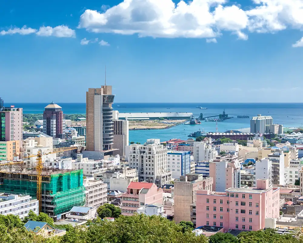 An Aerial view of Port Louis, Mauritius