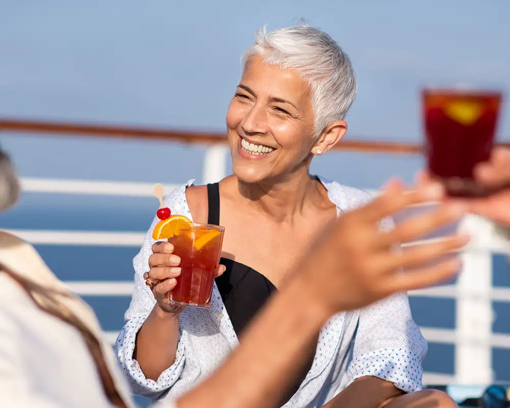 People enjoying drinks on a Costa Cruise