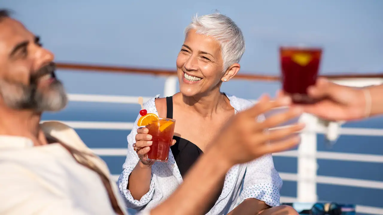 People enjoying drinks on a Costa Cruise