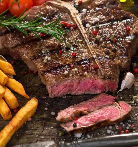 A serving of Steak and Chips
