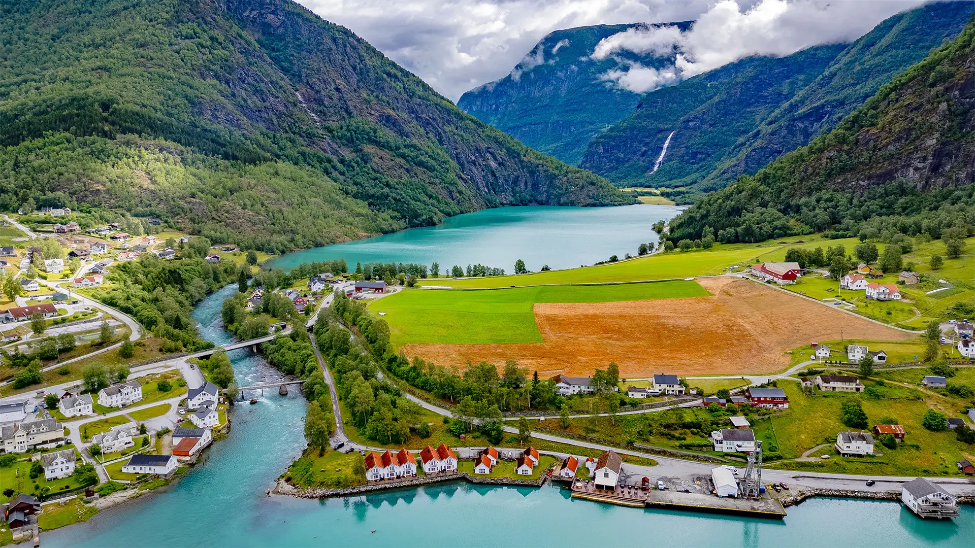An Aerial View of Skjolden, Norway