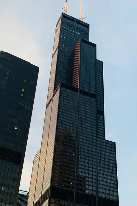 Willis Tower in the center of Chicago