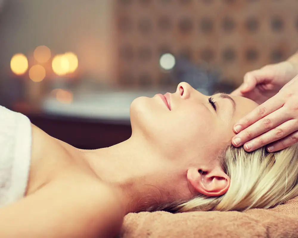 A Woman getting a massage in a spa