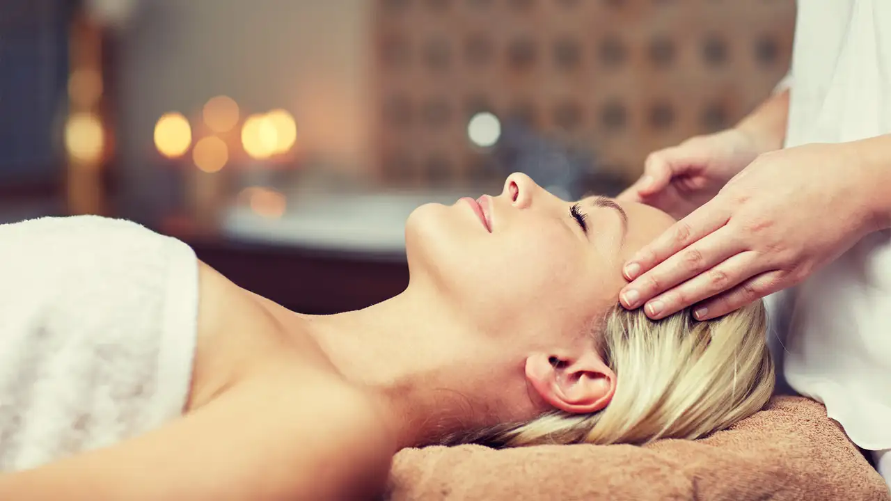 A Woman getting a massage in a spa