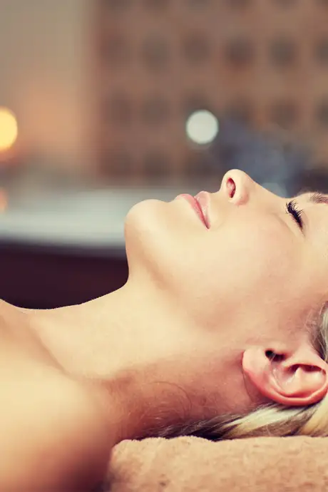 A Woman getting a massage in a spa