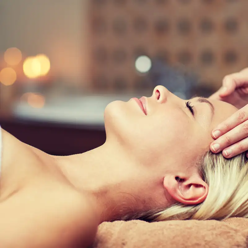 A Woman getting a massage in a spa