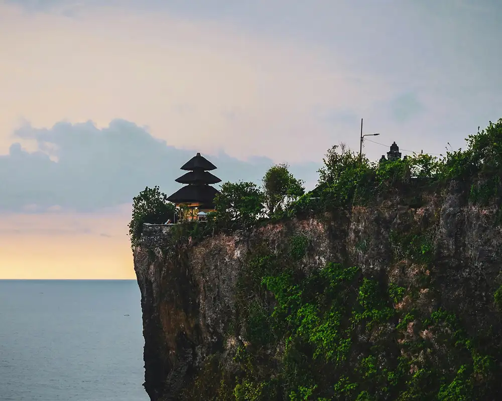 Uluwatu Temple on top of a cliff in Bali