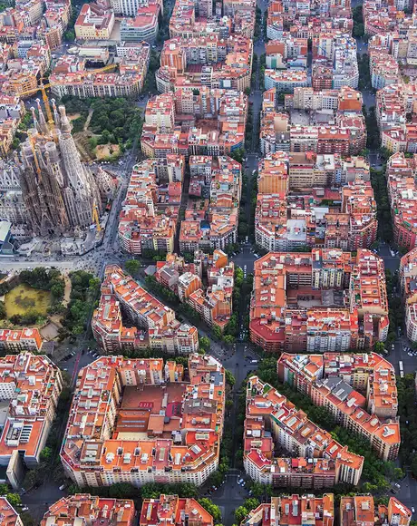 A top down view of Barcleona