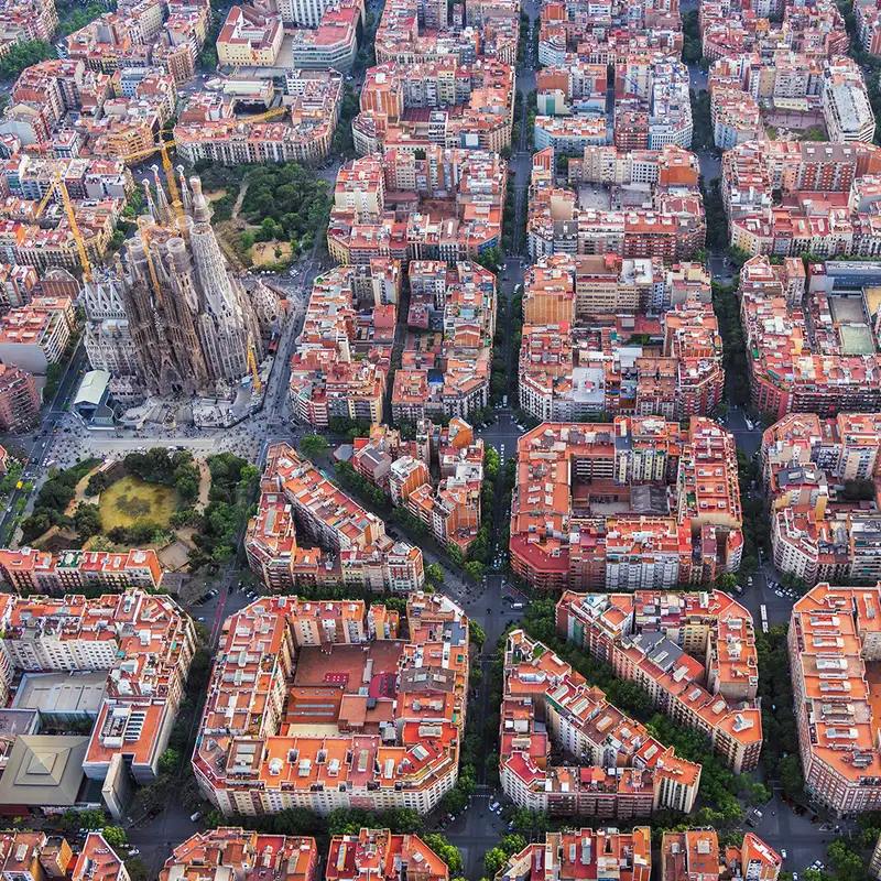 A top down view of Barcleona