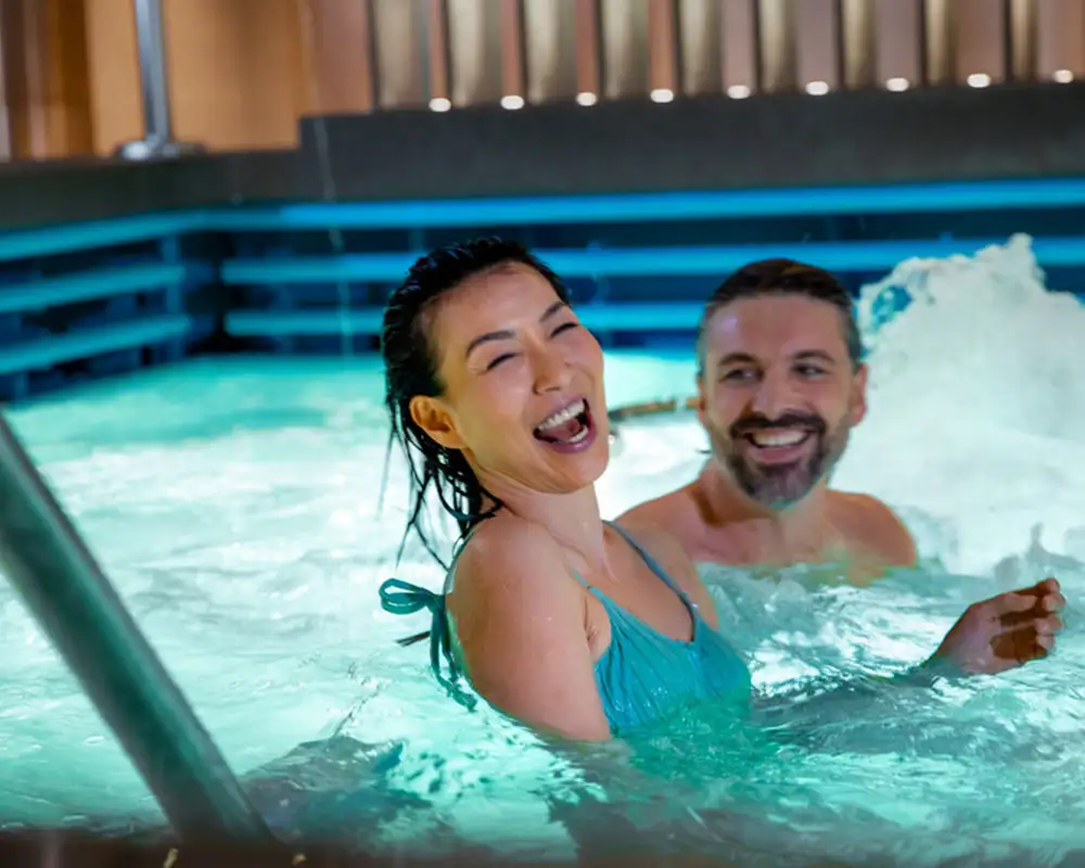 A Couple on an P&O Cruise in a jacuzzi