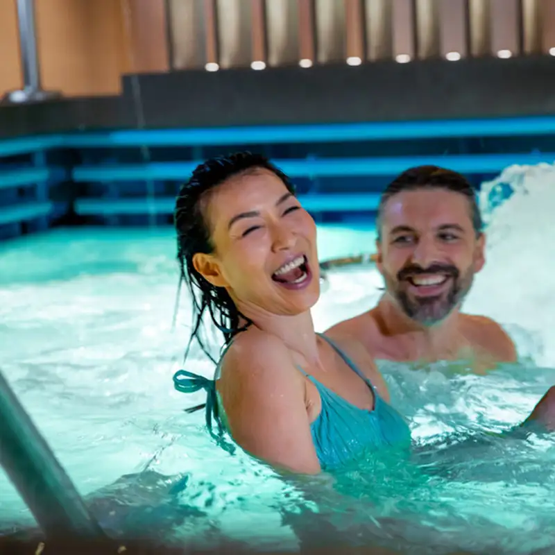 A Couple on an P&O Cruise in a jacuzzi