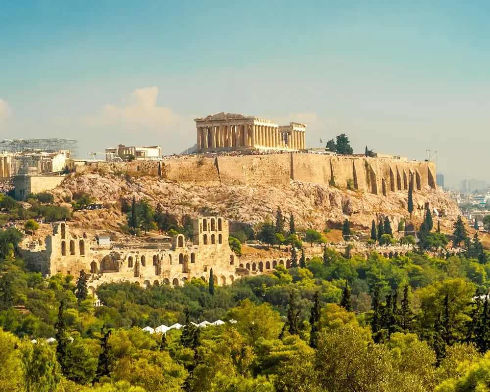 A view of the Acropolis of Athens, Greece