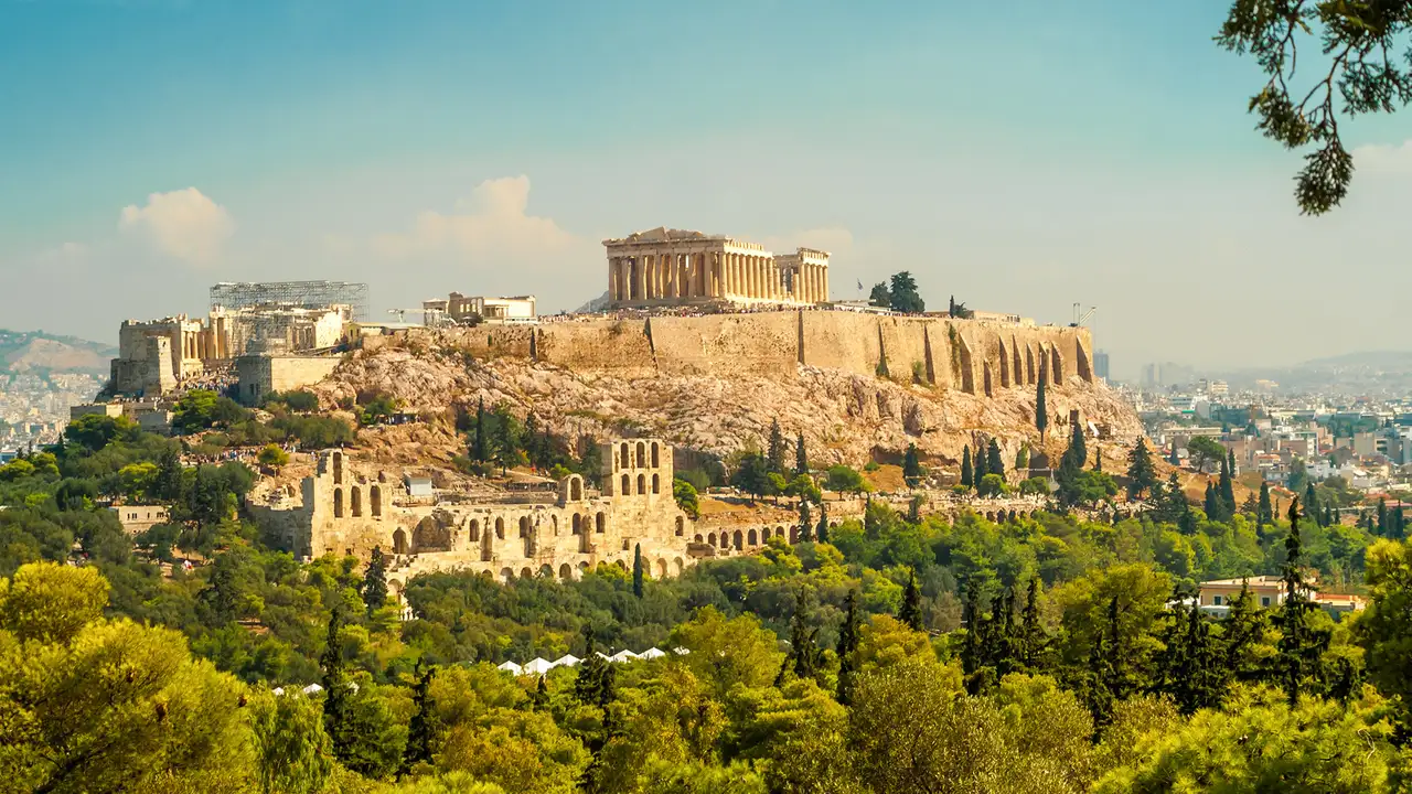A view of the Acropolis of Athens, Greece