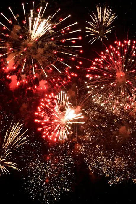 A fireworks display