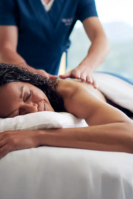 A person getting a massage on a Cunard Ship