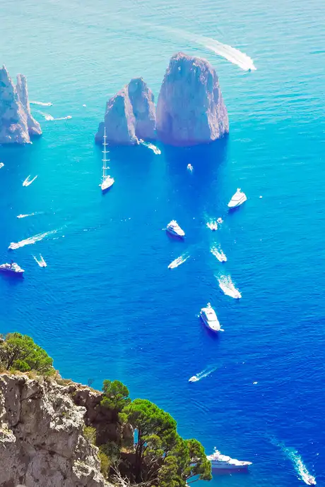A view over a cliff in the Western Mediterranean