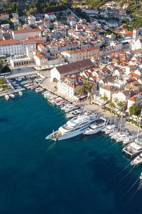 An aerial view of Hvar, Croatia