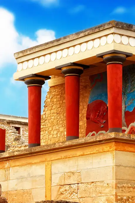 An image of the Knossos Palace in Crete