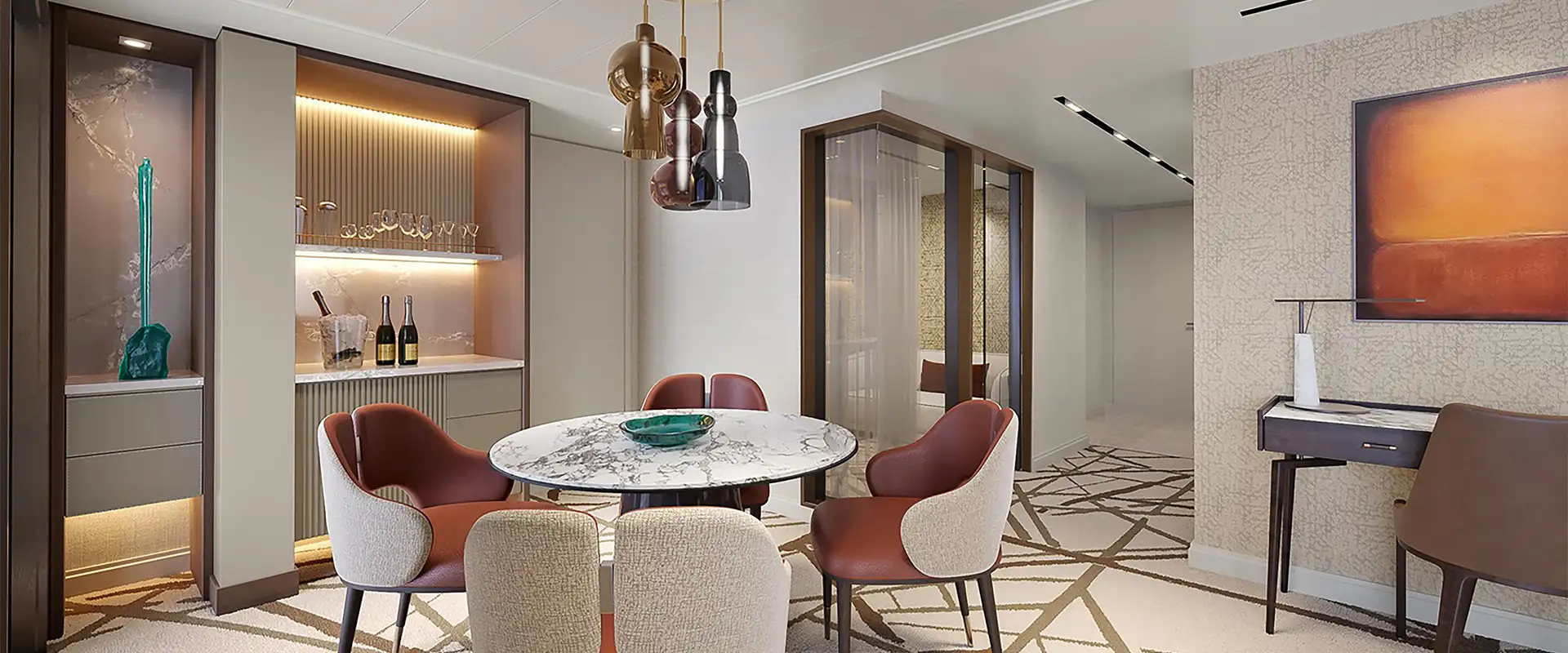 A View of the Vista Suite onboard the Oceania Sonata