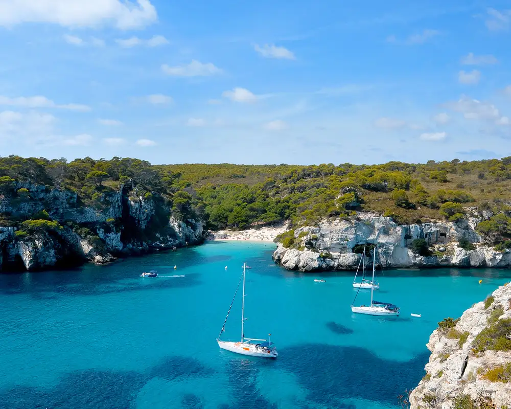 A View of the Cala Coves in Menorca