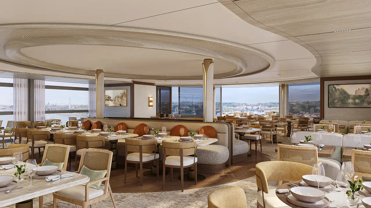 A View of a Restaurant aboard the Celebrity Compass